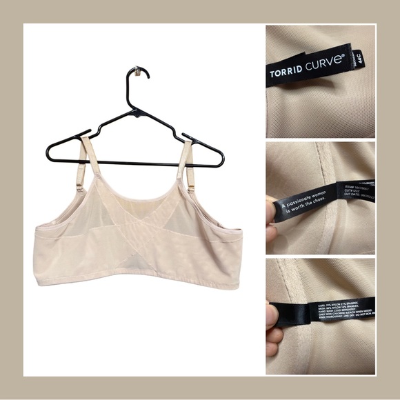 💖 Torrid Curve 44C Padded Bra | Smooth Nude | Luxe Everyday Fit 💖 Front Clasp - Picture 2 of 2